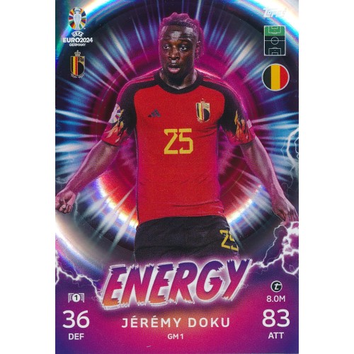GM 1 - Jérémy Doku (Energy) / EURO 2024 Match Attax